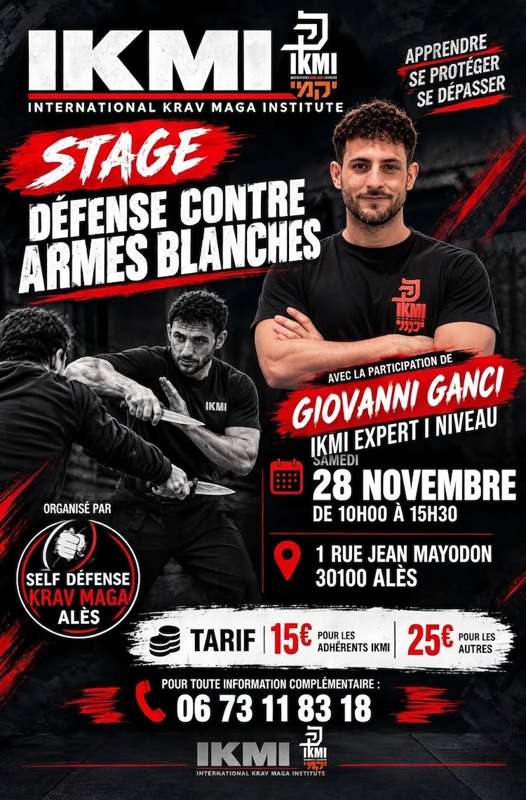 28 Novembre 2026 - Stage Défense Contre Armes Blanches - Alès France
