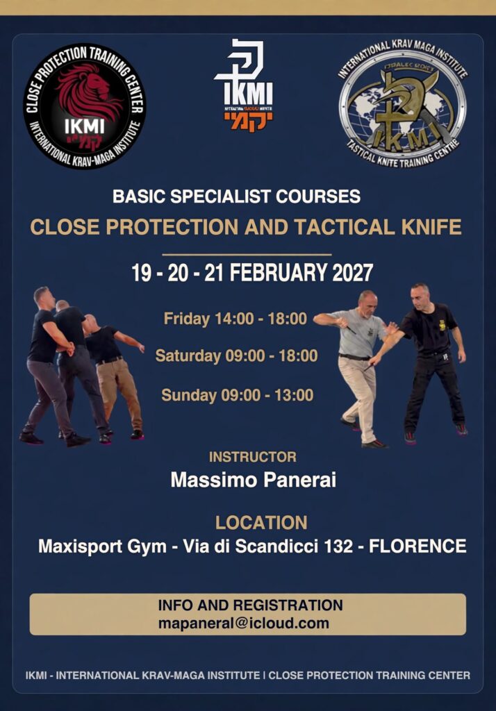 19–21 February 2027 – 2 Basic Specialist Courses in Close Protection and Tactical Knife Techniques - Florence